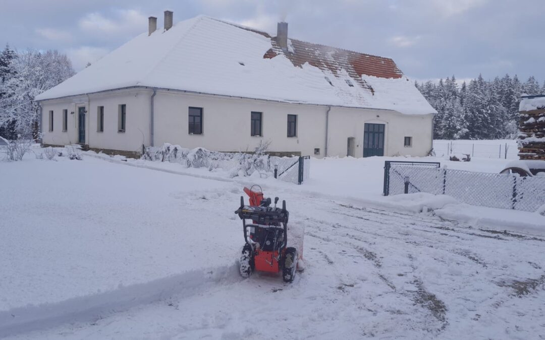 První sníh na Klenovských samotách